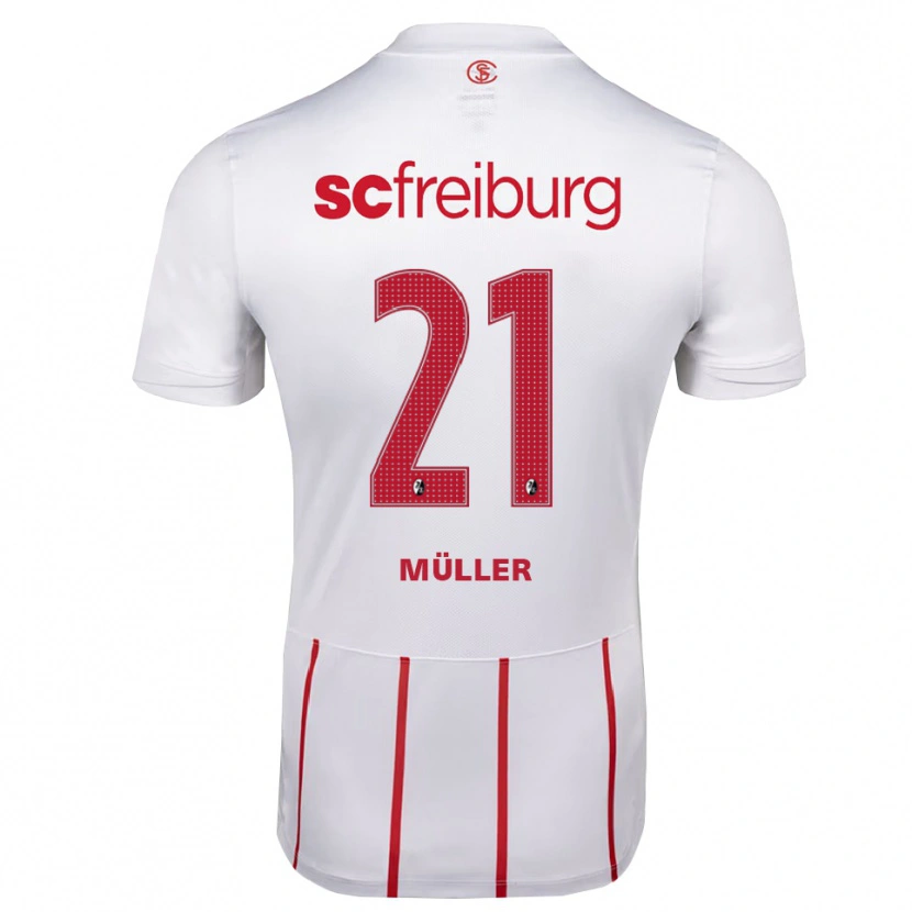 Danxen Mulher Camisola Florian Müller #21 Branco Vermelho Amarelo Alternativa 2026/27 Camisa