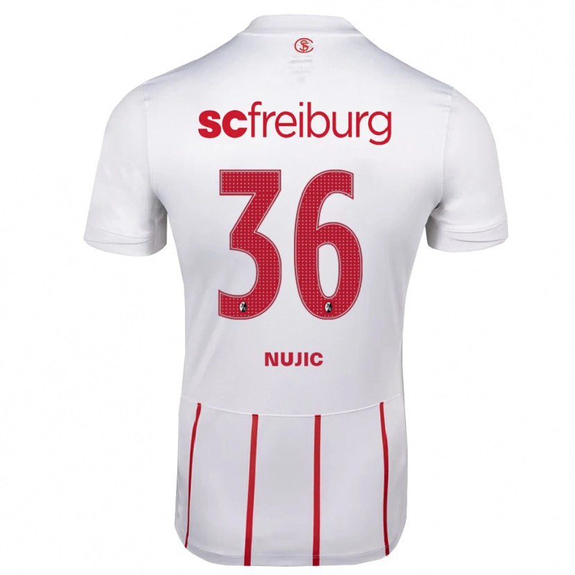 Danxen Mulher Camisola Luka Nujic #36 Branco Vermelho Amarelo Alternativa 2026/27 Camisa