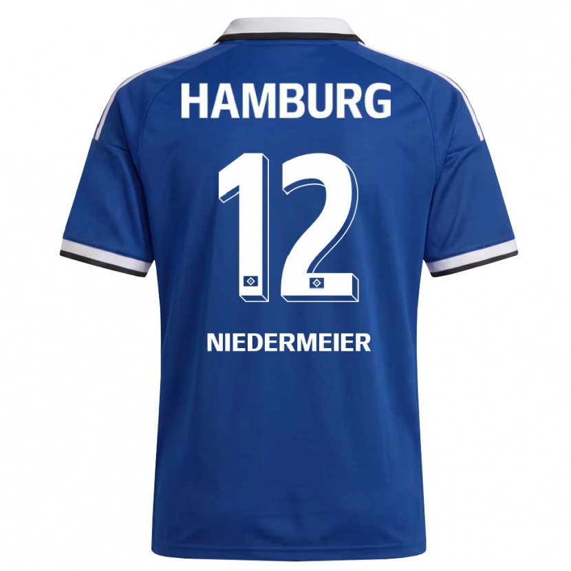 Danxen Mulher Camisola Philipp Niedermeier #12 Branco Azul Alternativa 2026/27 Camisa