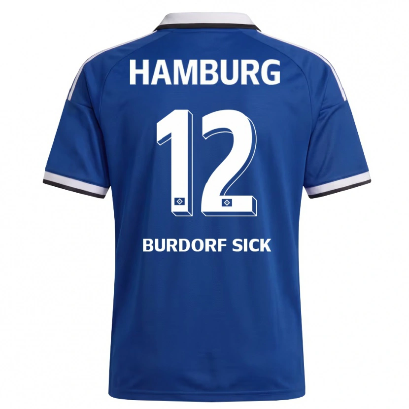 Danxen Mulher Camisola Emma Burdorf-Sick #12 Branco Azul Alternativa 2026/27 Camisa