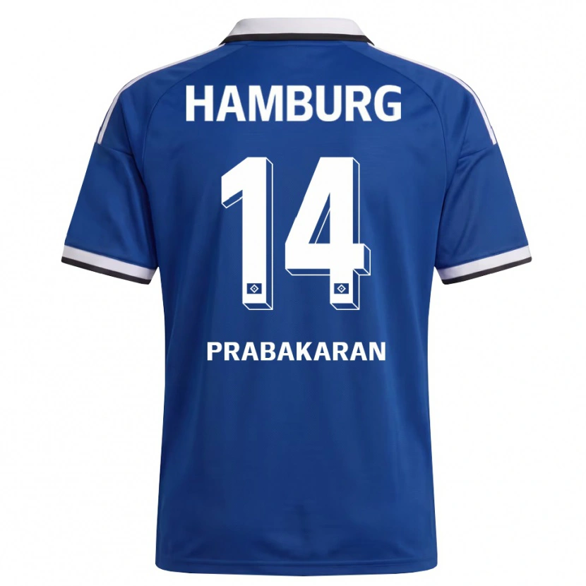 Danxen Mulher Camisola Nilavan Prabakaran #14 Branco Azul Alternativa 2026/27 Camisa