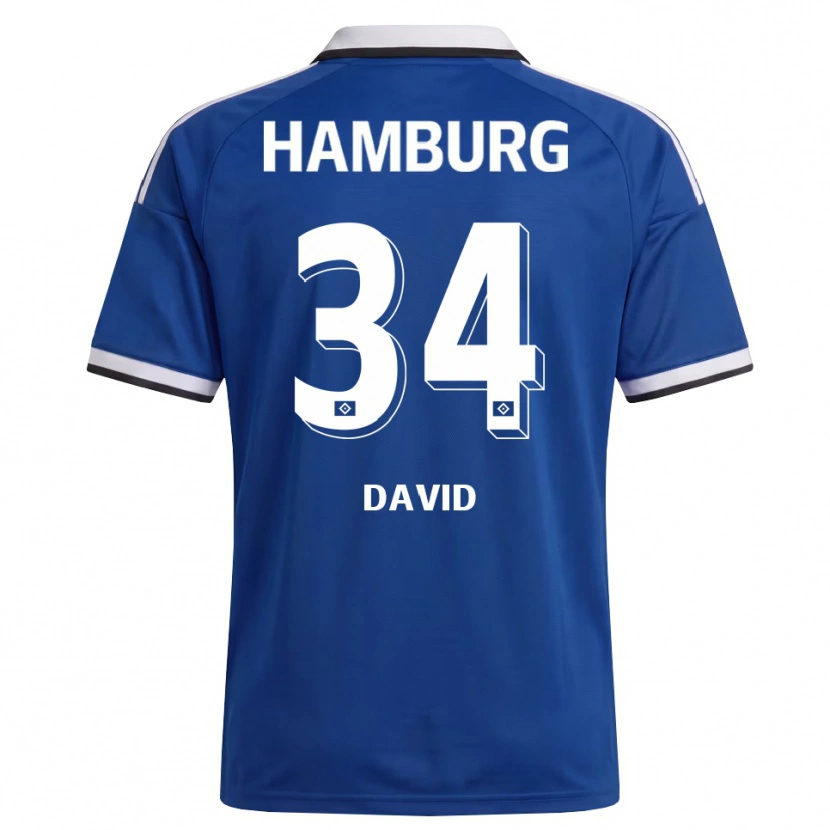 Danxen Mulher Camisola Jonas David #34 Branco Azul Alternativa 2026/27 Camisa
