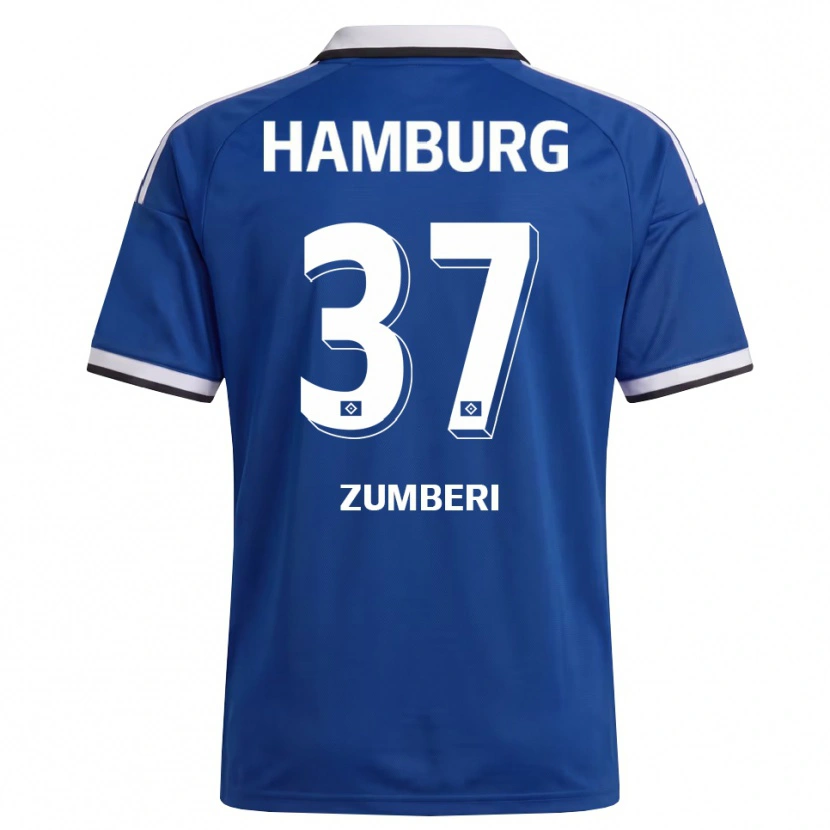 Danxen Mulher Camisola Valon Zumberi #37 Branco Azul Alternativa 2026/27 Camisa