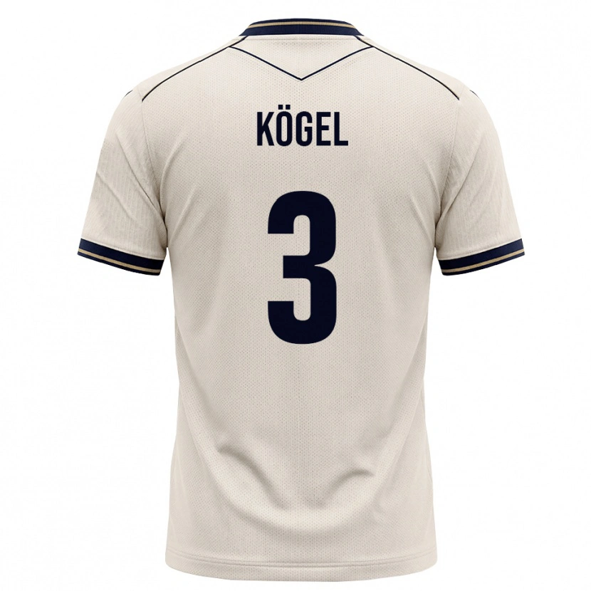 Danxen Mulher Camisola Elias Kögel #3 Branco Azul Tinta Alternativa 2026/27 Camisa