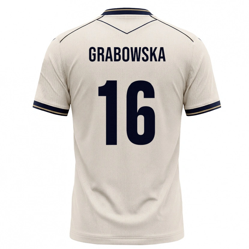 Danxen Mulher Camisola Dominika Grabowska #16 Branco Azul Tinta Alternativa 2026/27 Camisa