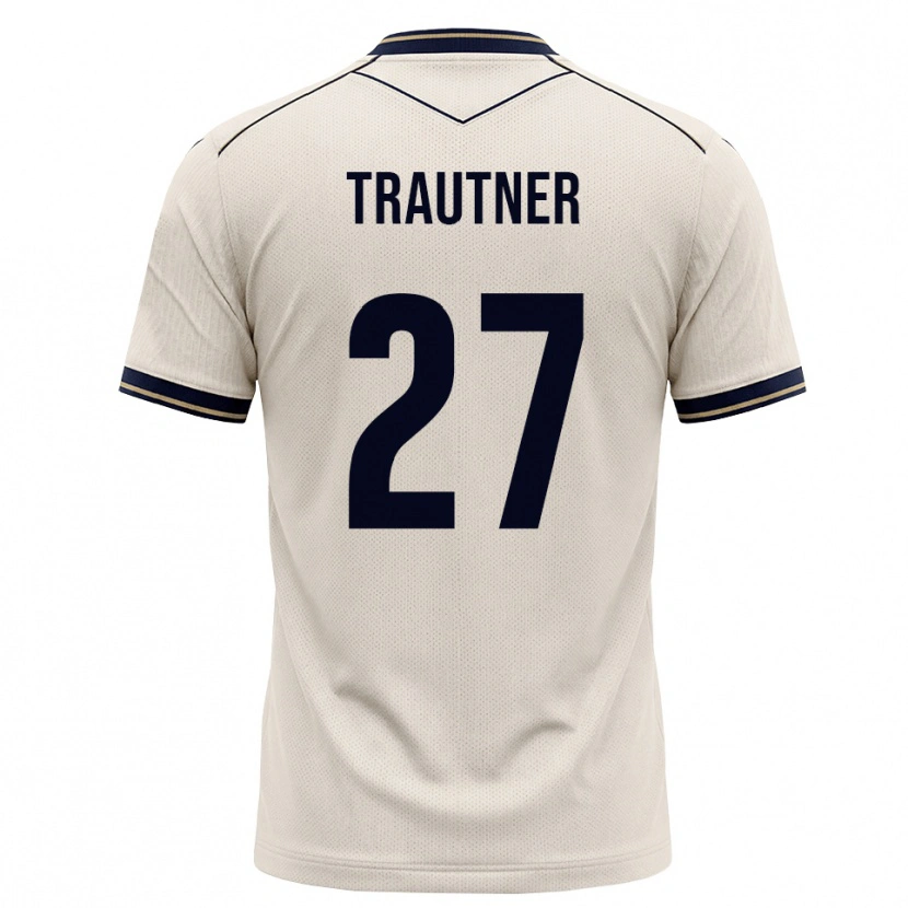 Danxen Mulher Camisola Tobias Trautner #27 Branco Azul Tinta Alternativa 2026/27 Camisa