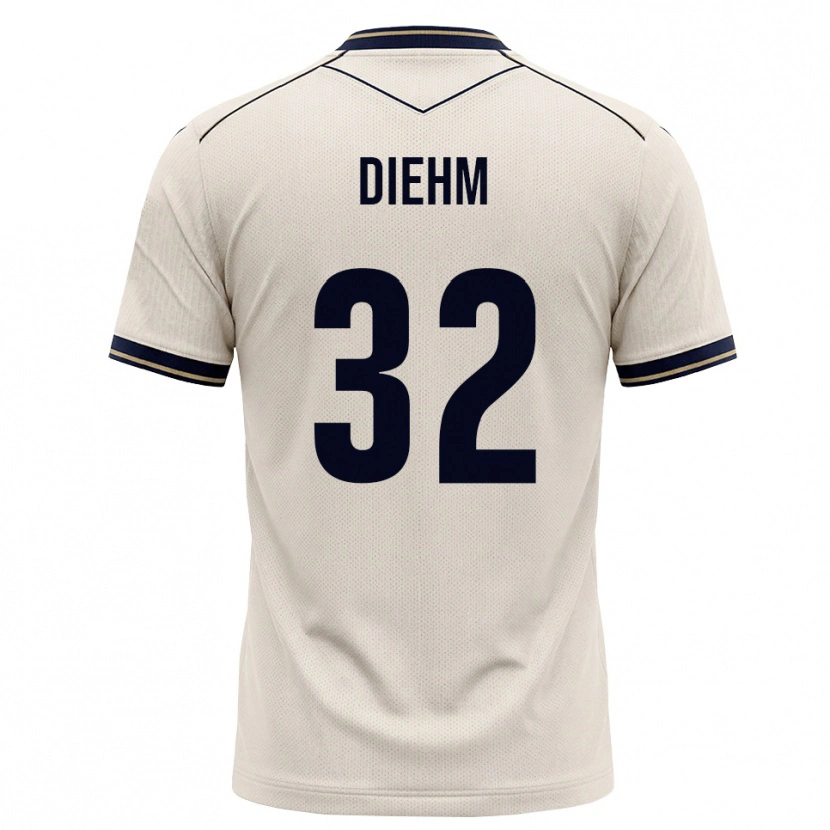 Danxen Mulher Camisola Vanessa Diehm #32 Branco Azul Tinta Alternativa 2026/27 Camisa
