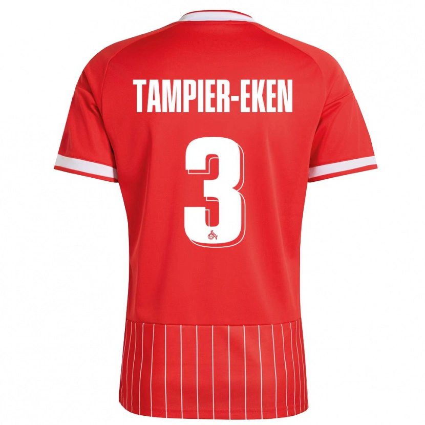 Danxen Mulher Camisola Pierre Tampier-Eken #3 Vermelho Branco Verde Alternativa 2026/27 Camisa