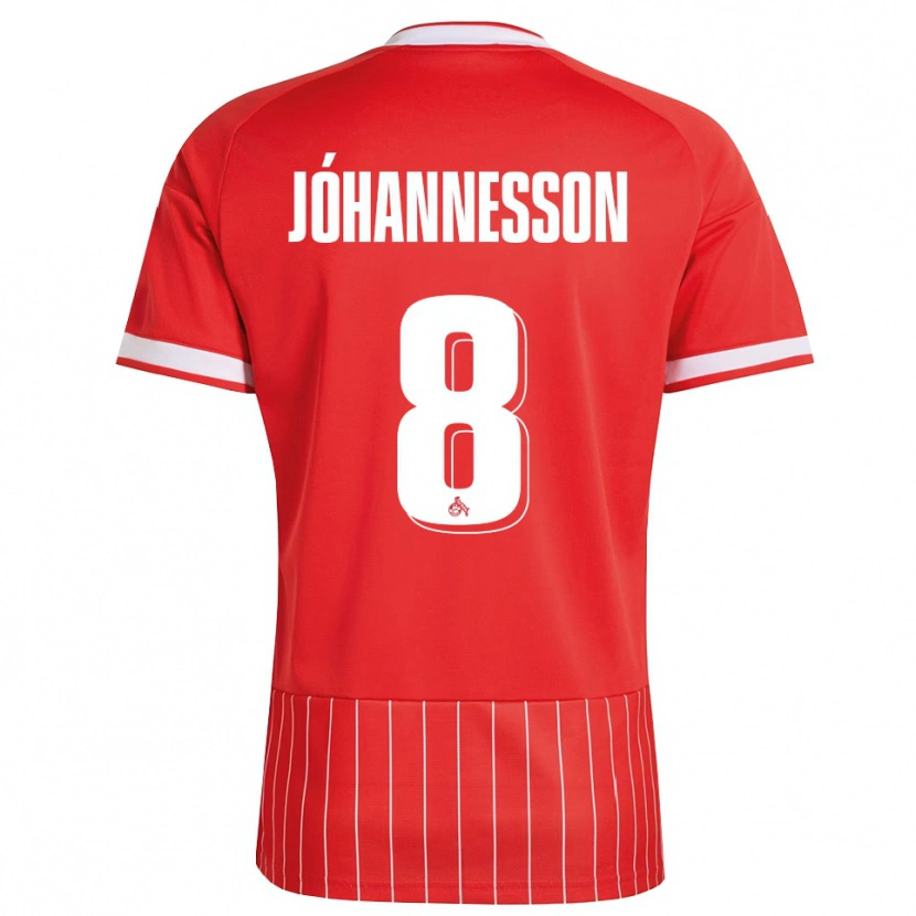Danxen Mulher Camisola Ísak Jóhannesson #8 Vermelho Branco Verde Alternativa 2026/27 Camisa