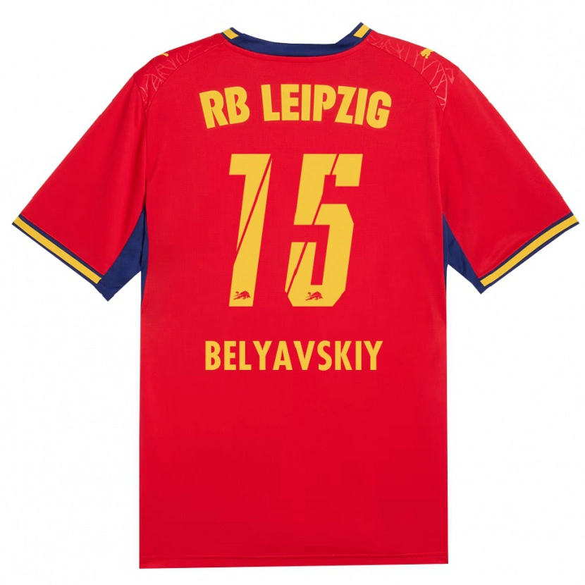 Danxen Mulher Camisola David Belyavskiy #15 Vermelho Amarelo Azul Real Alternativa 2026/27 Camisa