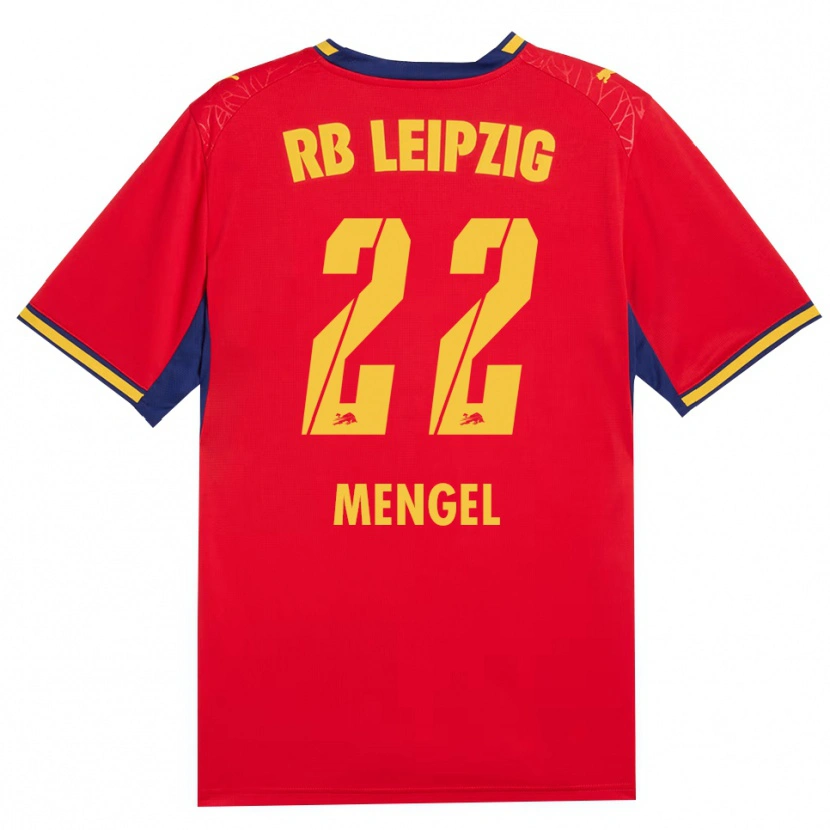 Danxen Mulher Camisola Luca Mengel #22 Vermelho Amarelo Azul Real Alternativa 2026/27 Camisa