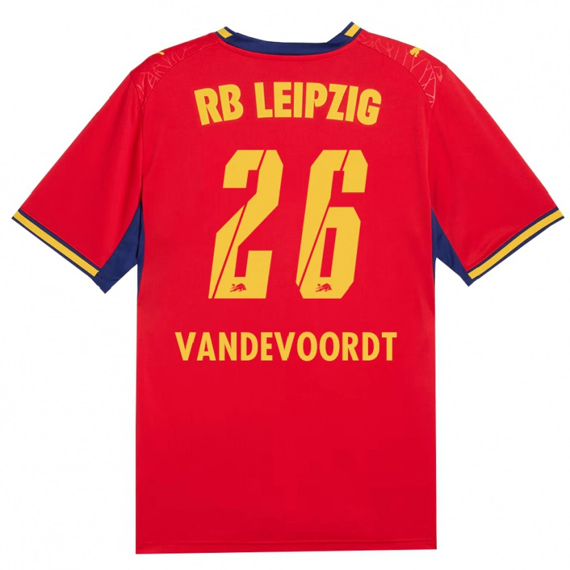 Danxen Mulher Camisola Maarten Vandevoordt #26 Vermelho Amarelo Azul Real Alternativa 2026/27 Camisa
