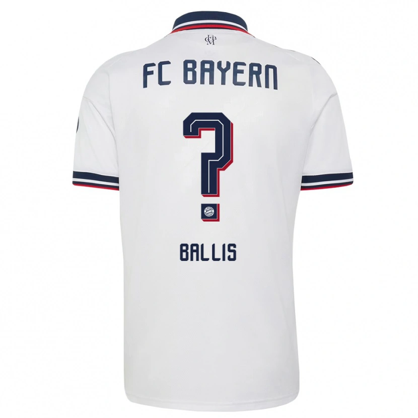 Danxen Mulher Camisola Benjamin Ballis #0 Cinza Branco Vermelho Alternativa 2026/27 Camisa