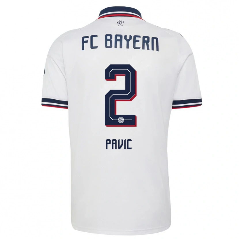 Danxen Mulher Camisola Filip Pavić #2 Cinza Branco Vermelho Alternativa 2026/27 Camisa