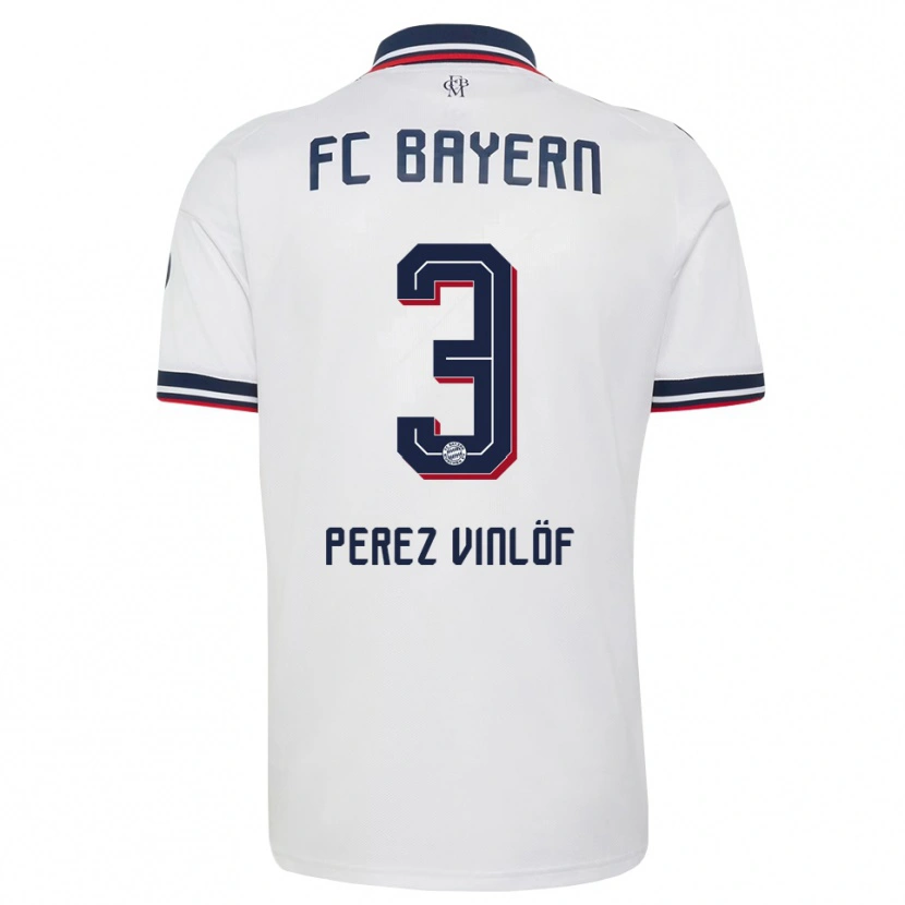 Danxen Mulher Camisola Matteo Perez Vinlöf #3 Cinza Branco Vermelho Alternativa 2026/27 Camisa