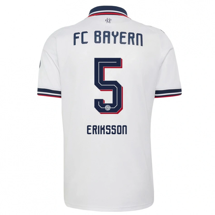 Danxen Mulher Camisola Magdalena Eriksson #5 Cinza Branco Vermelho Alternativa 2026/27 Camisa