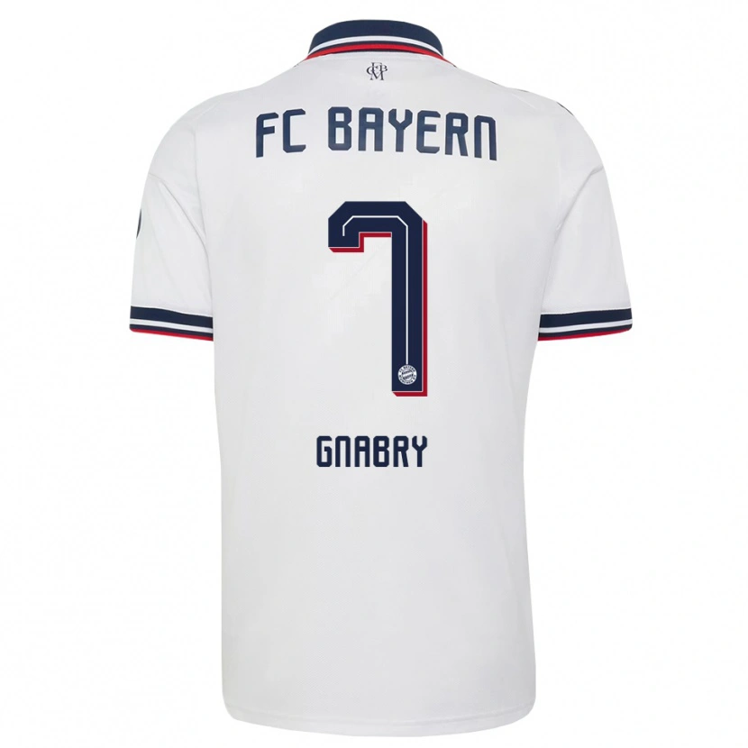 Danxen Mulher Camisola Serge Gnabry #7 Cinza Branco Vermelho Alternativa 2026/27 Camisa