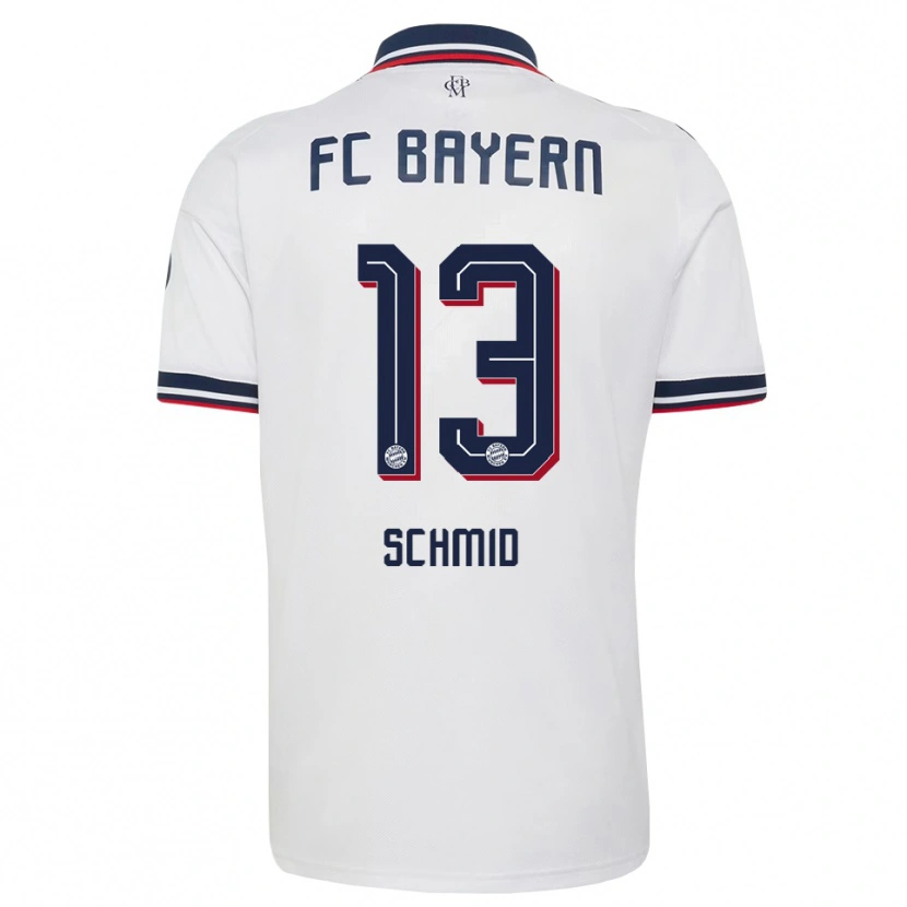 Danxen Mulher Camisola Leopold Schmid #13 Cinza Branco Vermelho Alternativa 2026/27 Camisa