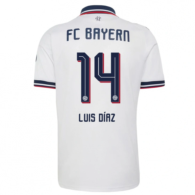 Danxen Mulher Camisola Luis Díaz #14 Cinza Branco Vermelho Alternativa 2026/27 Camisa