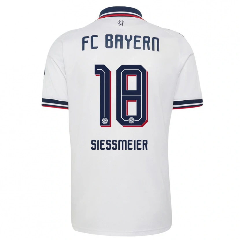 Danxen Mulher Camisola Maximilian Sießmeier #18 Cinza Branco Vermelho Alternativa 2026/27 Camisa