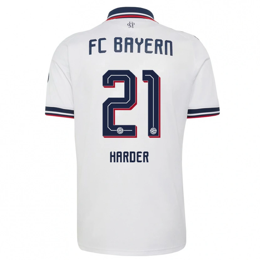 Danxen Mulher Camisola Pernille Harder #21 Cinza Branco Vermelho Alternativa 2026/27 Camisa