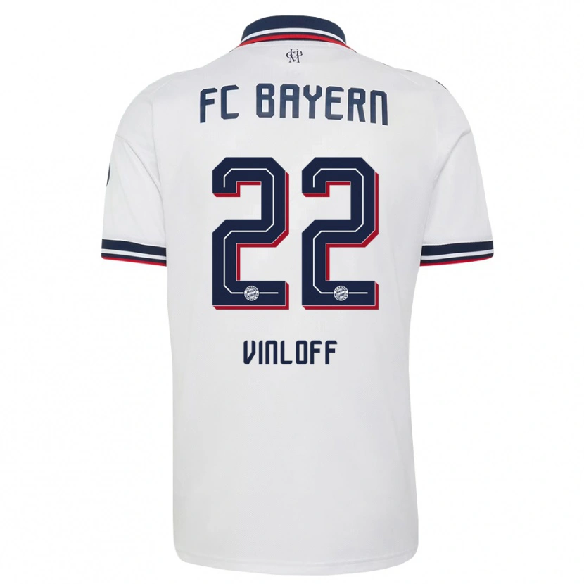 Danxen Mulher Camisola Matteo Vinloff #22 Cinza Branco Vermelho Alternativa 2026/27 Camisa