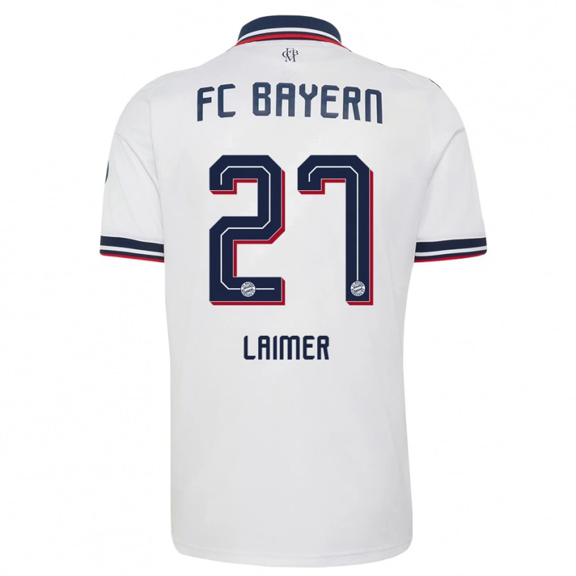Danxen Mulher Camisola Konrad Laimer #27 Cinza Branco Vermelho Alternativa 2026/27 Camisa