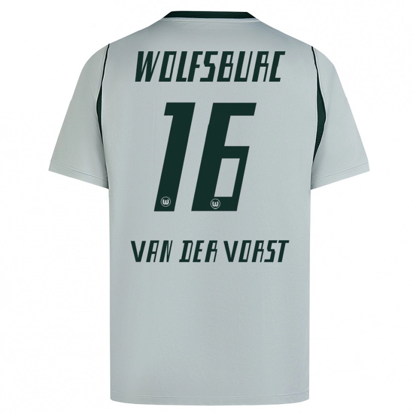 Danxen Mulher Camisola Fynn Van Der Vorst #16 Cinza Verde Alternativa 2026/27 Camisa