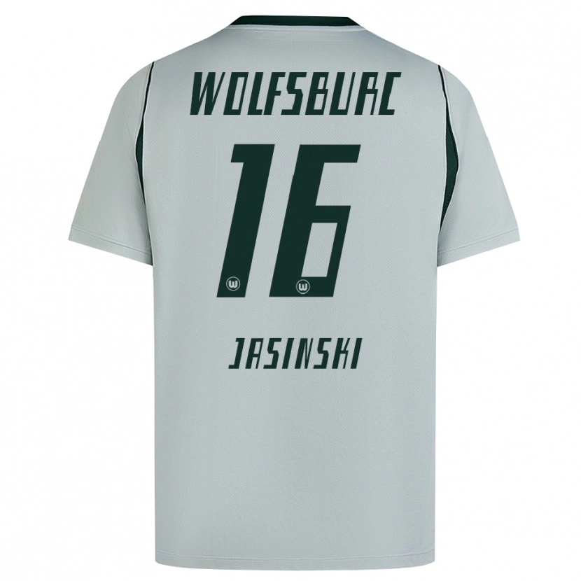 Danxen Mulher Camisola Mateusz Jasinski #16 Cinza Verde Alternativa 2026/27 Camisa