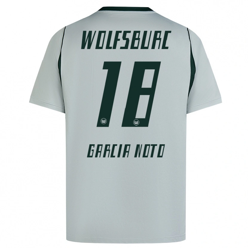 Danxen Mulher Camisola Estéfano García Noto #18 Cinza Verde Alternativa 2026/27 Camisa