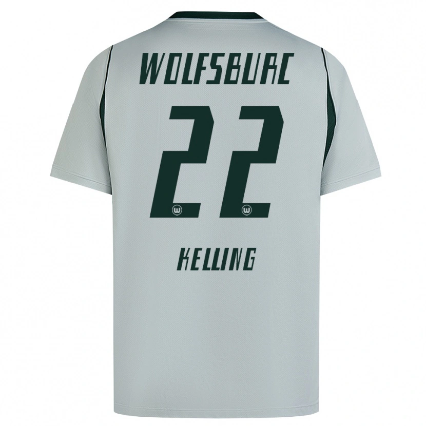 Danxen Mulher Camisola Lenny Kelling #22 Cinza Verde Alternativa 2026/27 Camisa
