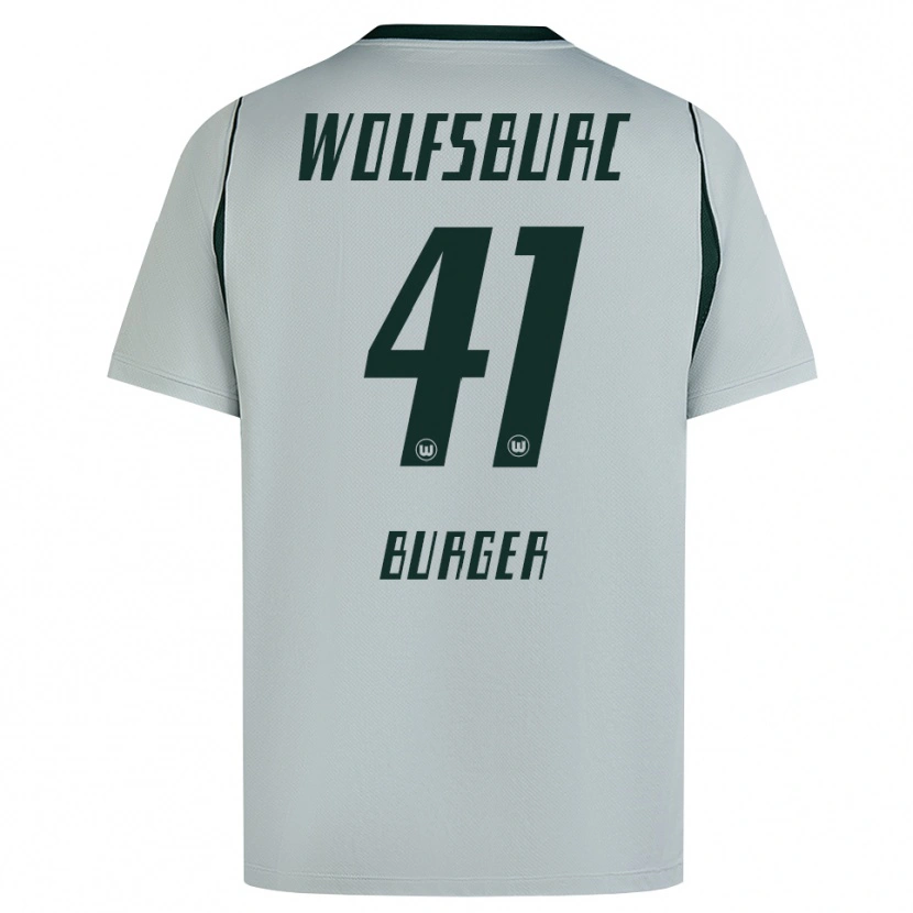 Danxen Mulher Camisola Jan Bürger #41 Cinza Verde Alternativa 2026/27 Camisa