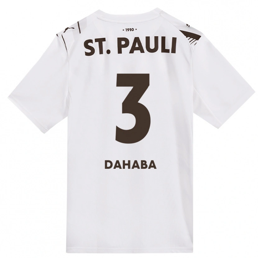 Danxen Mulher Camisola Muhammad Dahaba #3 Café Branco Vermelho Alternativa 2026/27 Camisa