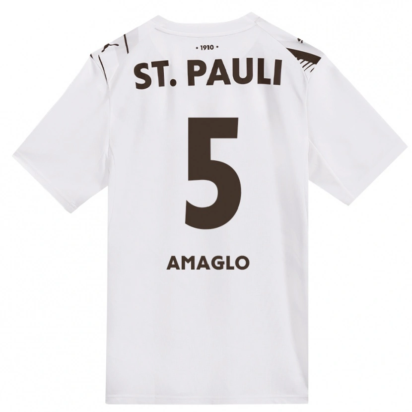 Danxen Mulher Camisola Aron Amaglo #5 Café Branco Vermelho Alternativa 2026/27 Camisa