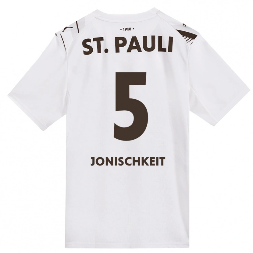 Danxen Mulher Camisola Jamal Jonischkeit #5 Café Branco Vermelho Alternativa 2026/27 Camisa