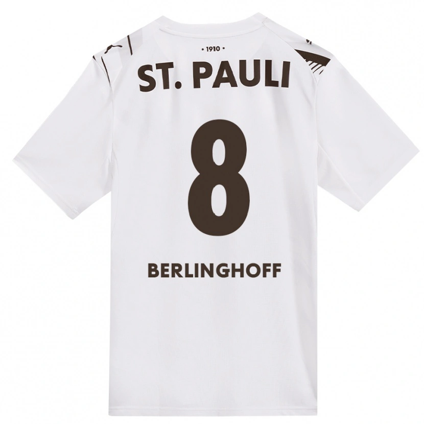Danxen Mulher Camisola Marlene Berlinghoff #8 Café Branco Vermelho Alternativa 2026/27 Camisa