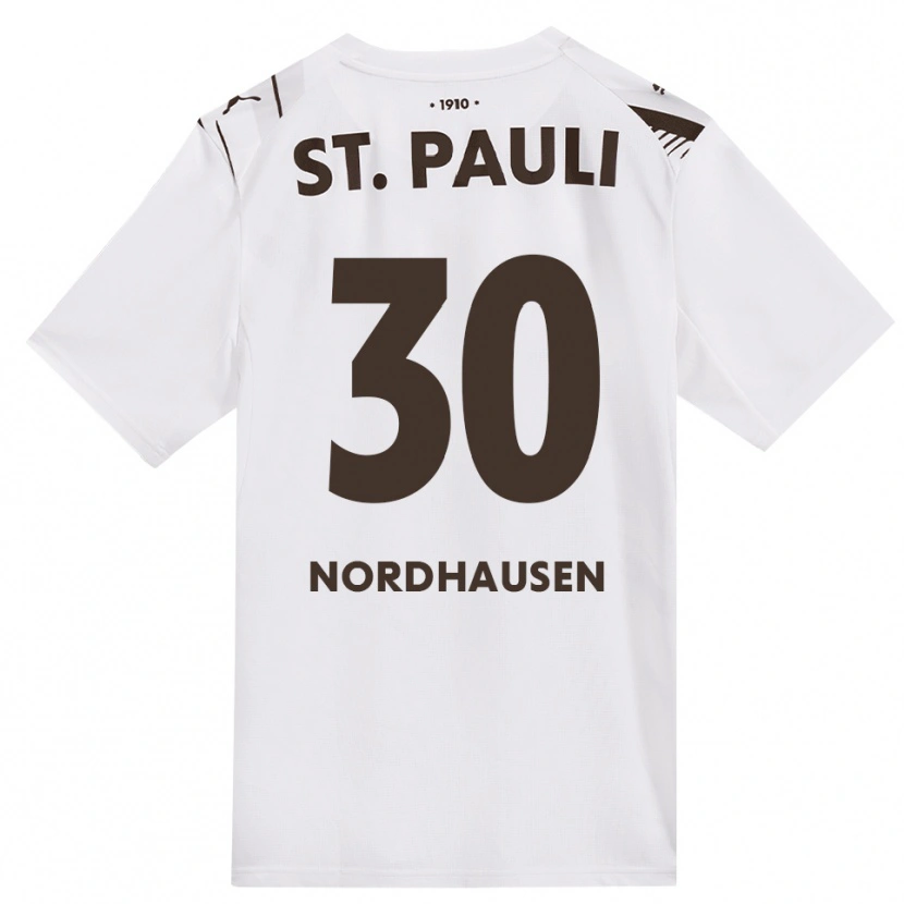 Danxen Mulher Camisola Neele Nordhausen #30 Café Branco Vermelho Alternativa 2026/27 Camisa