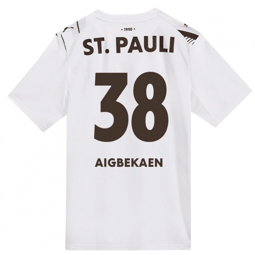 Danxen Mulher Camisola Romeo Aigbekaen #38 Café Branco Vermelho Alternativa 2026/27 Camisa