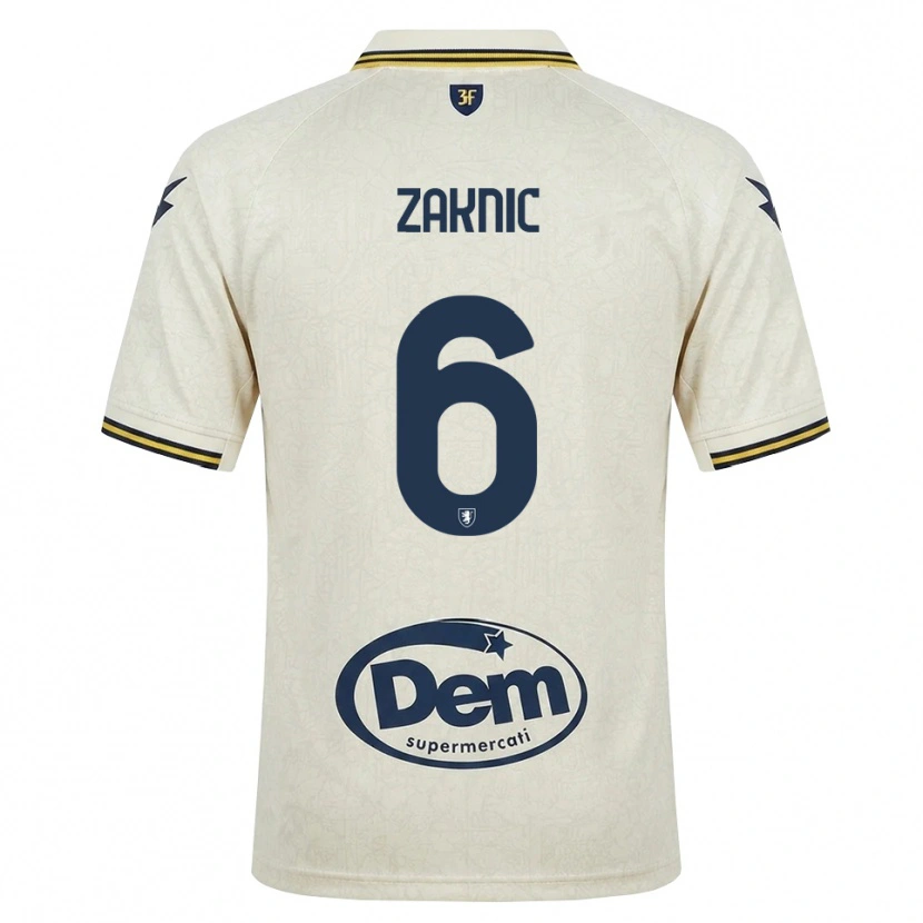 Danxen Mulher Camisola Lazar Zaknic #6 Amarelo Renda Velha Preto Alternativa 2026/27 Camisa