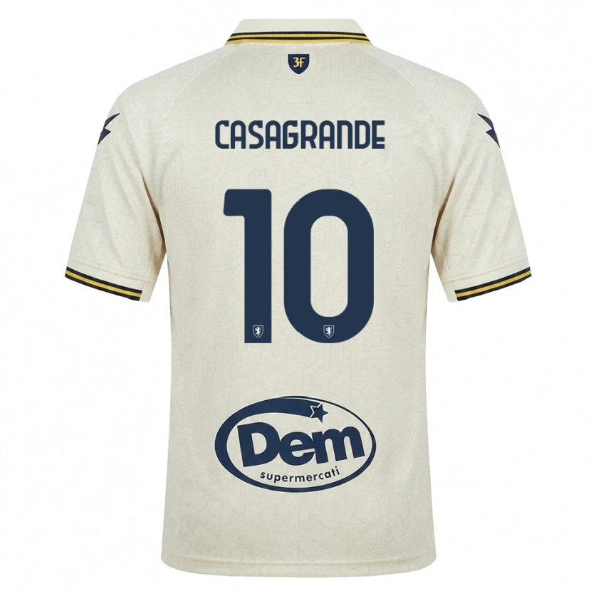 Danxen Mulher Camisola Gianfilippo Casagrande #10 Amarelo Renda Velha Preto Alternativa 2026/27 Camisa