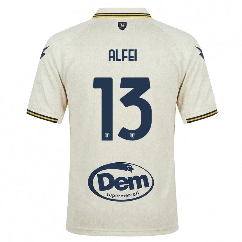 Danxen Mulher Camisola Francesco Alfei #13 Amarelo Renda Velha Preto Alternativa 2026/27 Camisa