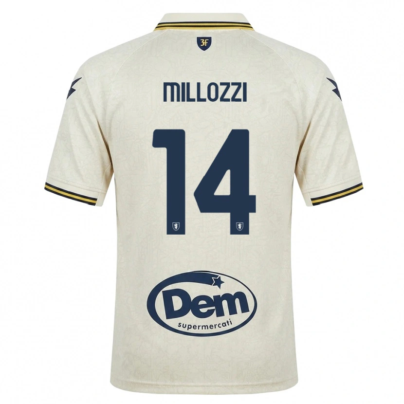 Danxen Mulher Camisola Francesco Millozzi #14 Amarelo Renda Velha Preto Alternativa 2026/27 Camisa