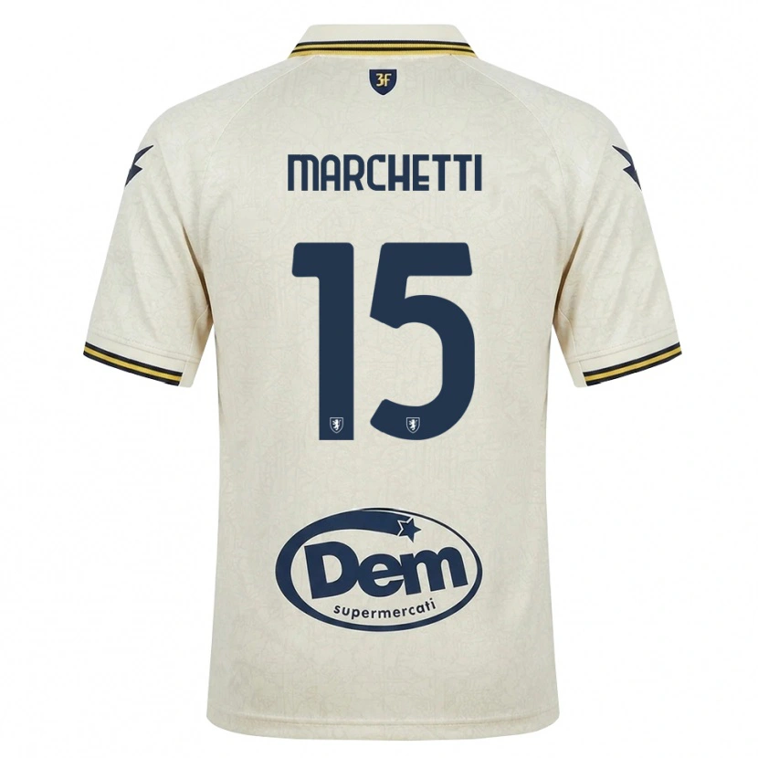 Danxen Mulher Camisola Matteo Marchetti #15 Amarelo Renda Velha Preto Alternativa 2026/27 Camisa
