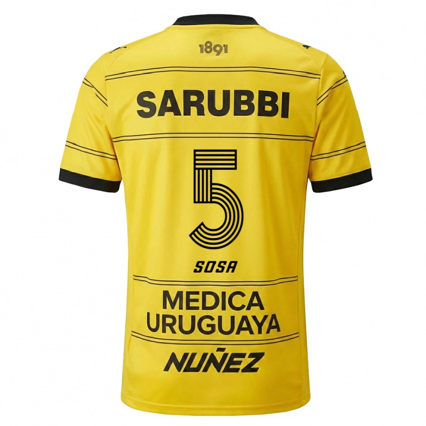 Danxen Mulher Camisola Ignacio Sosa #5 Amarelo Preto Alternativa 2026/27 Camisa