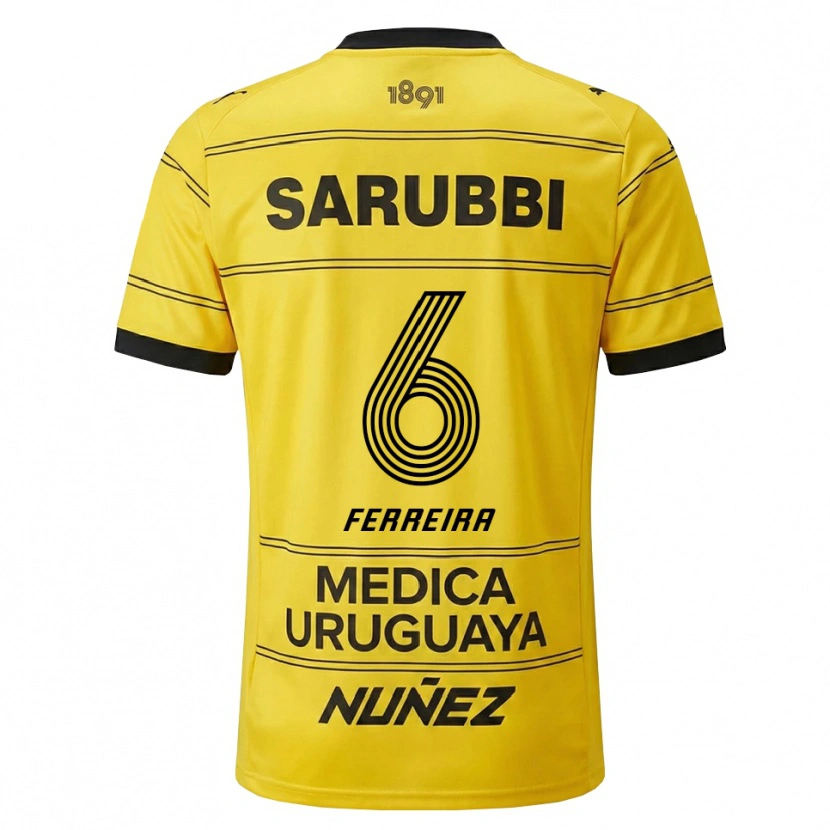 Danxen Mulher Camisola Lucas Ferreira #6 Amarelo Preto Alternativa 2026/27 Camisa