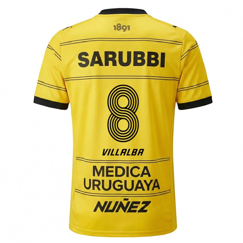 Danxen Mulher Camisola Héctor Villalba #8 Amarelo Preto Alternativa 2026/27 Camisa