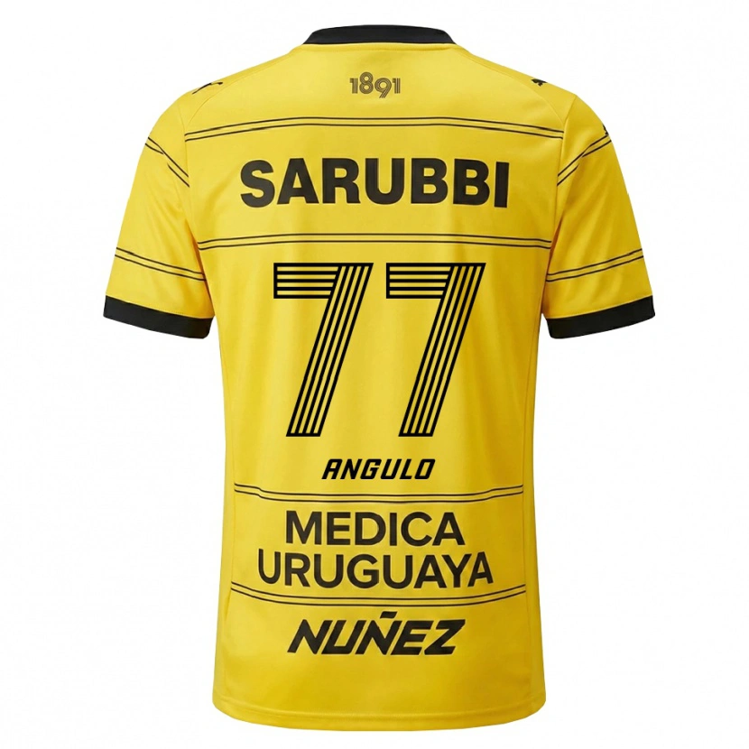 Danxen Mulher Camisola Luis Angulo #77 Amarelo Preto Alternativa 2026/27 Camisa