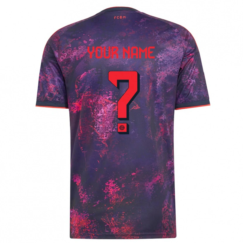 Danxen Mulher Camisola Seu Nome #0 Vermelho Púrpura Terceiro 2026/27 Camisa