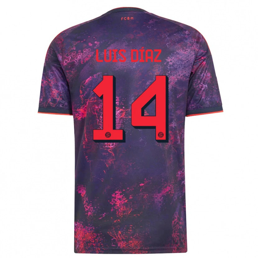 Danxen Mulher Camisola Luis Díaz #14 Vermelho Púrpura Terceiro 2026/27 Camisa