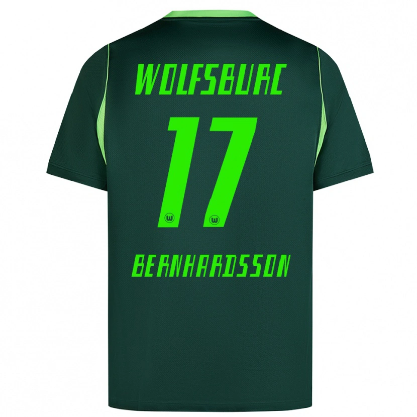 Danxen Mulher Camisola Alexander Bernhardsson #17 Verde Escuro Branco Principal 2026/27 Camisa